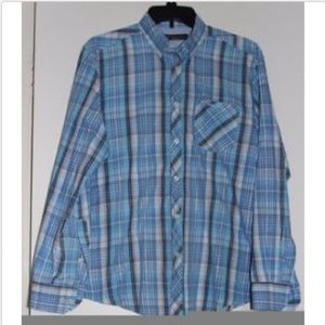Ben Sherman Heritage Blue Plaid Button Up Size L